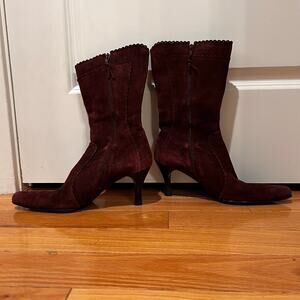 Franco Sarto Heavenly Leather Suede Heel Boots